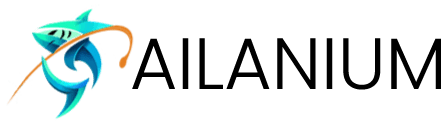 Logo featuring a stylized shark design to the left of the word "AILANIUM" in bold black letters on a light background.